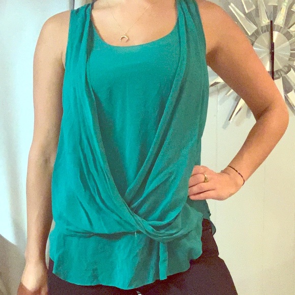 🌵DKNY Green Silk Tank🌵 - Picture 1 of 7